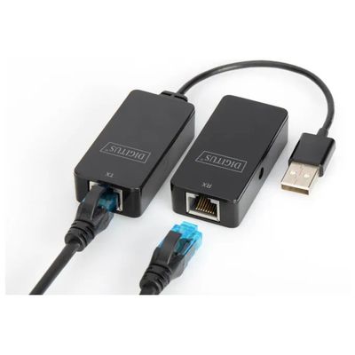 Digitus DA-70141 Estensore USB 2.0 fino a 50 m tramite cavo rete Cat5 Cat5e Cat6 Plug and Play colore Nero Digitus DA-70141 Estensore USB 2.0 fino a 50 m tramite cavo rete Cat5 Cat5e Cat6 Plug and Play colore Nero