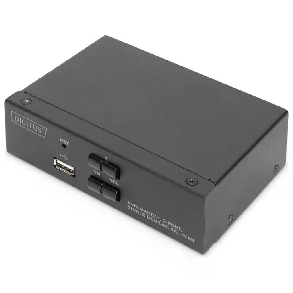 DIGITUS Switch KVM HDMI 4K per 2 PC con USB e audio