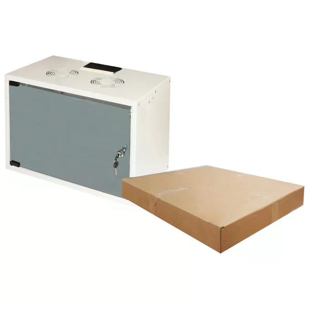 Link LK1907U30E Armadio Rack 19'' da Muro 6U Disassemblato 40 Kg Porta Vetro Temperato colore Grigio