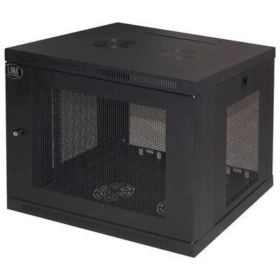 LINK LK1909UT Armadio Rack 19 Pollici 9U con Porte Traforate Capacita' 50 Kg Colore Nero