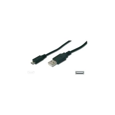 DIGITUS Cavo USB 2.0 USB-A maschio a Micro-USB-B maschio, 3 m, nero