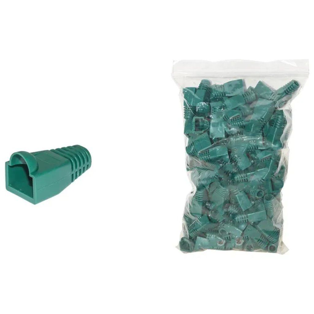 Link Copriconnettori RJ45 Verdi per Cavi Cat 5e/Cat 6, 6 mm, 100 Pezzi Link Copriconnettori RJ45 Verdi per Cavi Cat 5e/Cat 6, 6 mm, 100 Pezzi