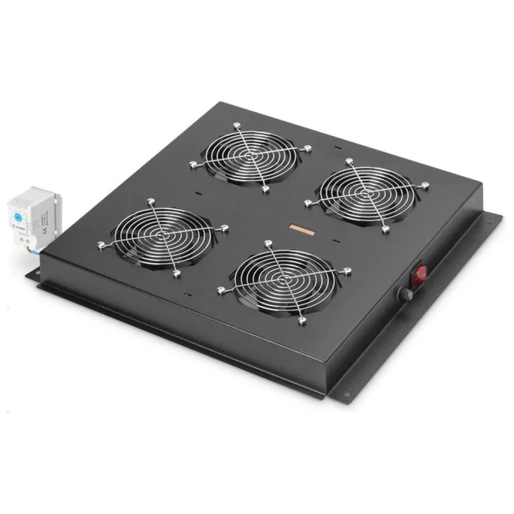 Digitus DN-19 FAN-4-B-N Kit 4 Ventole con Termostato per Armadio Rack 19'' 1U 552 m³-h colore Nero Digitus DN-19 FAN-4-B-N Kit 4 Ventole con Termostato per Armadio Rack 19'' 1U 552 m³-h colore Nero