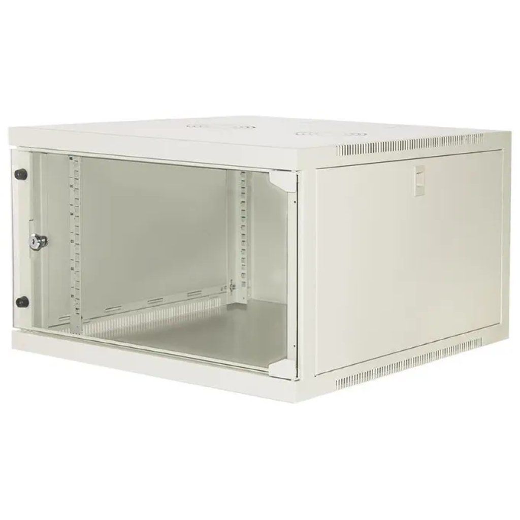 Link LK1907U66G Armadio Rack 19'' Da Parete 6U 45 Kg Porta Vetro Temperato 4 Montanti Regolabili