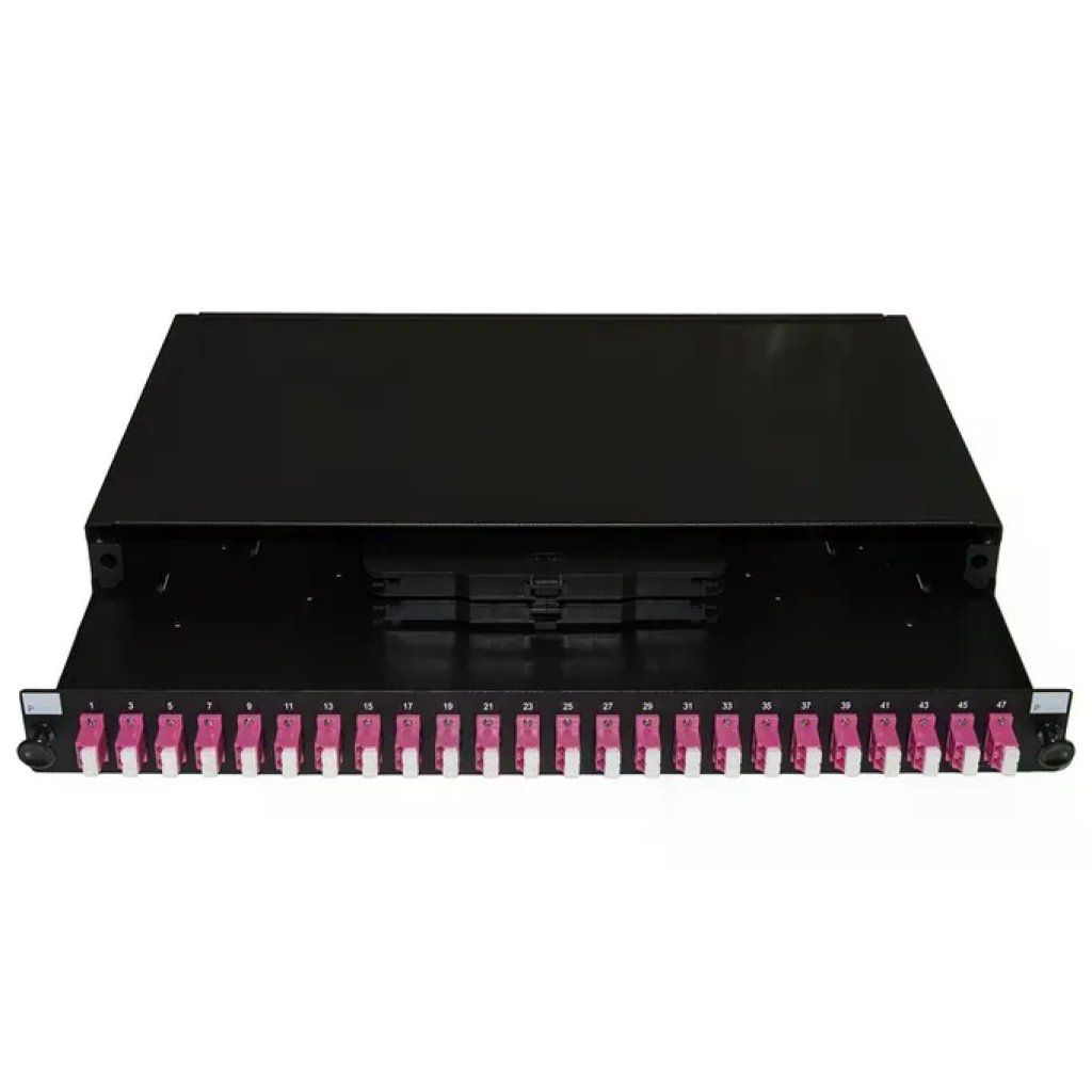 LINK LK24LC4 Pannello Fibra Ottica 19 pollici con 24 Adattatori LC Duplex OM4 Profondita' Regolabile