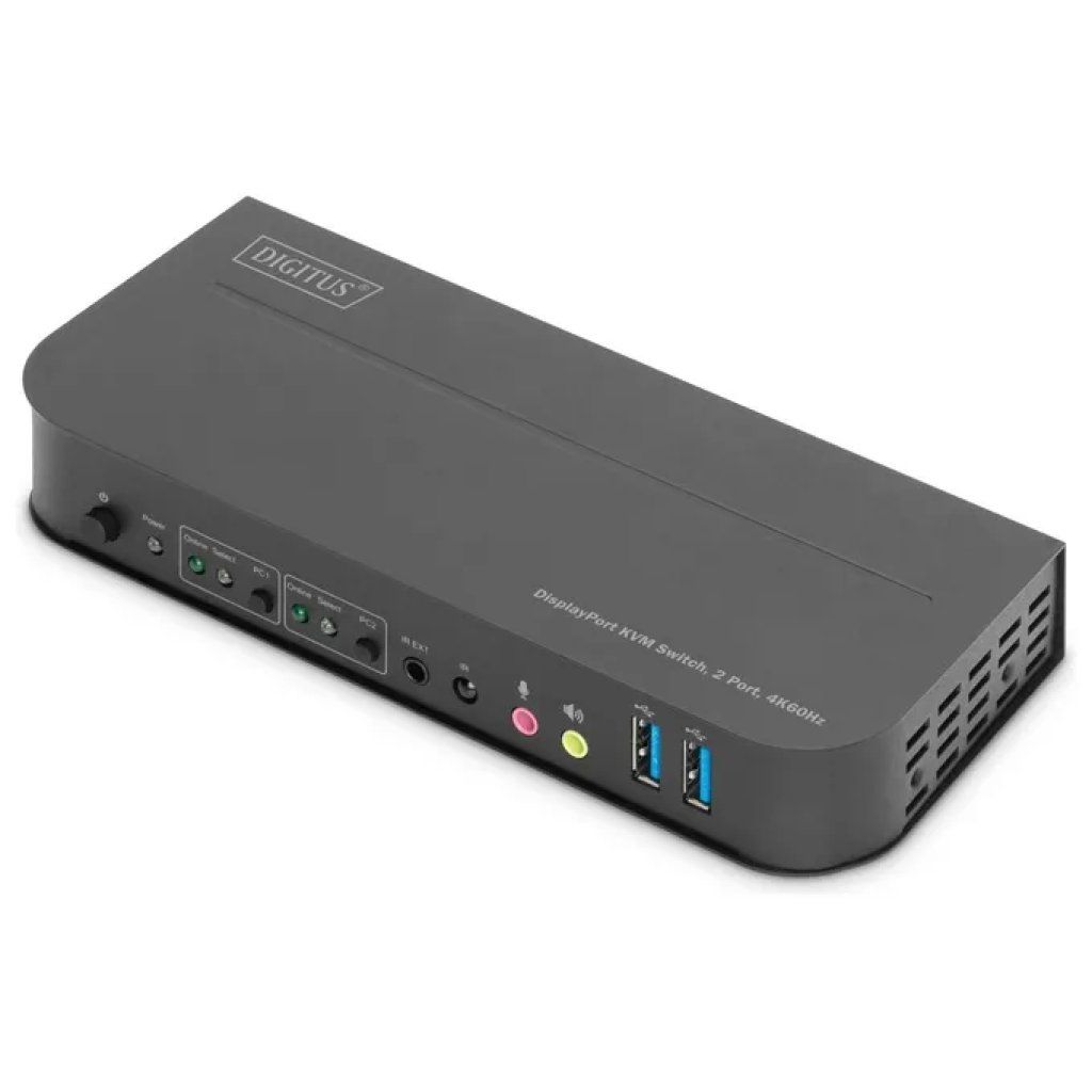 Digitus DS-12850 Switch KVM 2 Porte 4K 60Hz 2x DisplayPort In 1x DisplayPort HDMI Out USB 3.0 Hub Audio Digitus DS-12850 Switch KVM 2 Porte 4K 60Hz 2x DisplayPort In 1x DisplayPort HDMI Out USB 3.0 Hub Audio