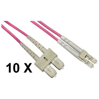 LINK LKLCSC4503E – Confezione da 10 cavi fibra ottica LC-SC OM4, 3 m, viola LINK LKLCSC4503E – Confezione da 10 cavi fibra ottica LC-SC OM4, 3 m, viola