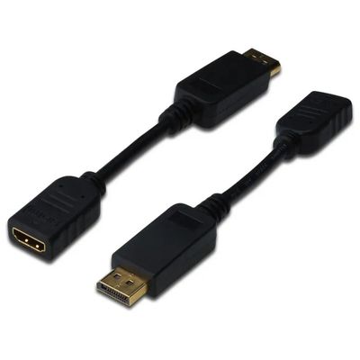 DIGITUS AK-340400-001-S – Adattatore DisplayPort a HDMI, 15 cm, Full HD