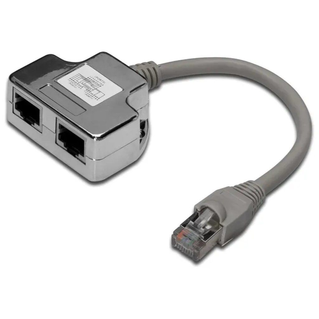 Digitus DN-93904 Sdoppiatore RJ45 schermato Cat 5e per 2 linee Digitus DN-93904 Sdoppiatore RJ45 schermato Cat 5e per 2 linee