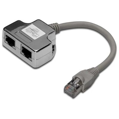 Digitus DN-93904 Sdoppiatore RJ45 schermato Cat 5e per 2 linee Digitus DN-93904 Sdoppiatore RJ45 schermato Cat 5e per 2 linee