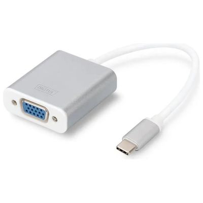 Digitus DA-70837 Adattatore Video USB Type-C a VGA Full HD 1920x1080 75Hz Plug and Play colore Argento