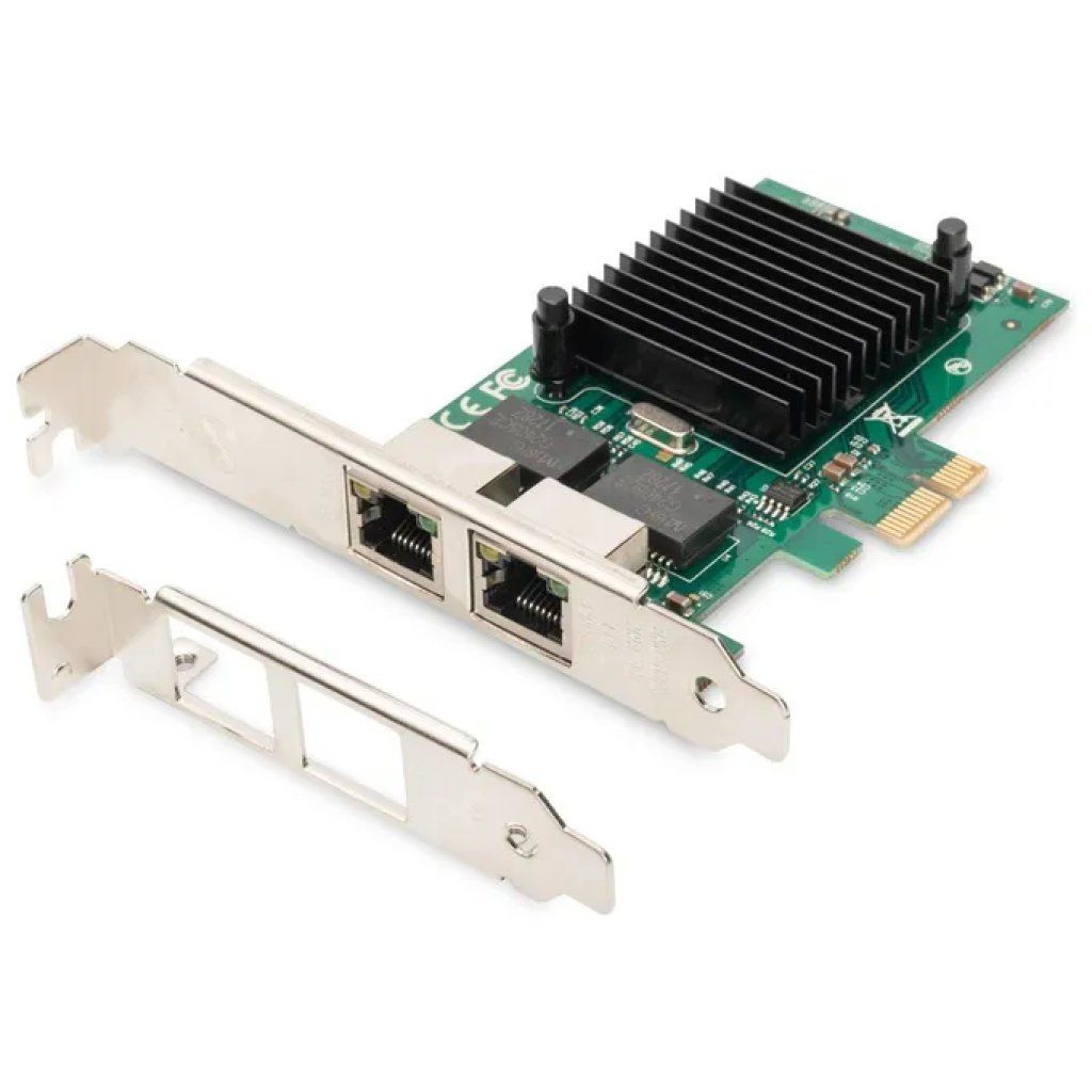 Digitus DN-10132 Scheda di Rete Gigabit Ethernet PCIe x1 2 Porte RJ45 1000 Mbit