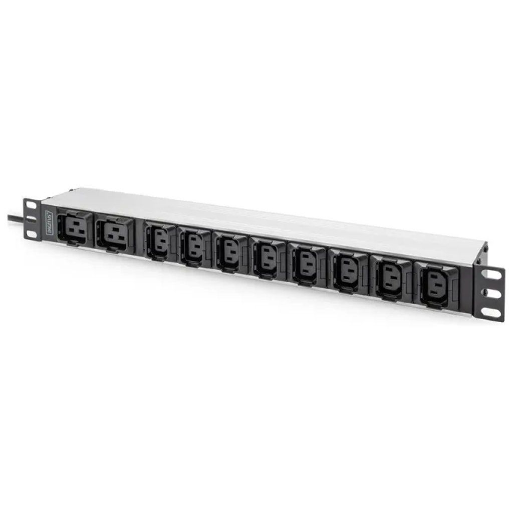 Digitus DN-95427 Presa Multipla Rack 19'' 1U 10 Prese 8x C13 2x C19 Ingresso C20 16A 230V Alluminio Digitus DN-95427 Presa Multipla Rack 19'' 1U 10 Prese 8x C13 2x C19 Ingresso C20 16A 230V Alluminio