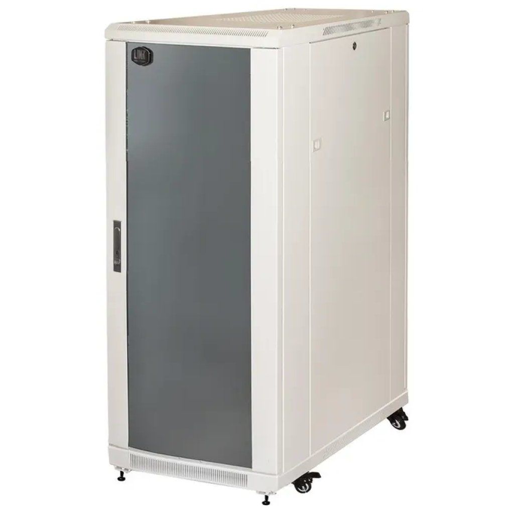 LINK LK1927U68GR Armadio Rack 19'' 27U Capacita' 800 Kg Porta in Vetro Colore Grigio