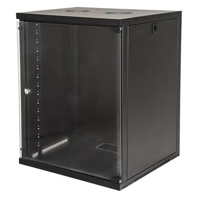 LINK LK1918U66N Armadio Rack 19 Pollici 18 Unita' Montaggio a Muro in Acciaio con Porta in Vetro