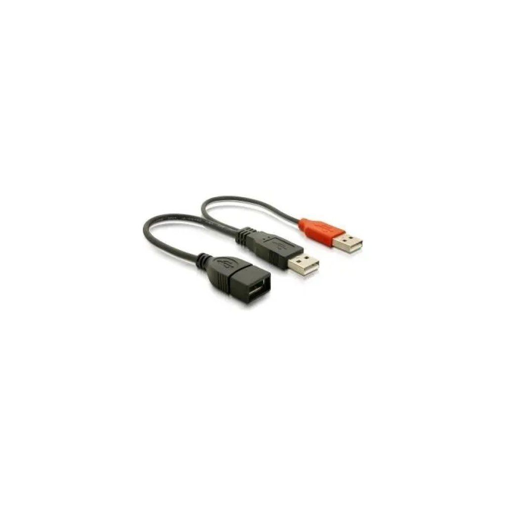 LINK DeLOCK 65306 Cavo sdoppiatore USB-A a Y USB 2.0, 20 cm, nero/rosso