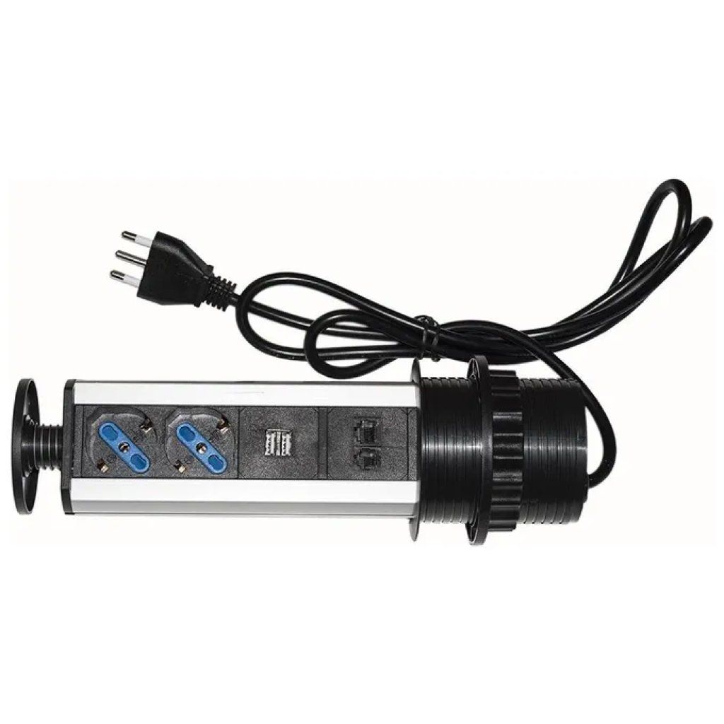 LINK LKMPT02 Multipresa da Tavolo a Scomparsa, 2 Prese Schuko, 2 USB, RJ45 e RJ11, Nero LINK LKMPT02 Multipresa da Tavolo a Scomparsa, 2 Prese Schuko, 2 USB, RJ45 e RJ11, Nero