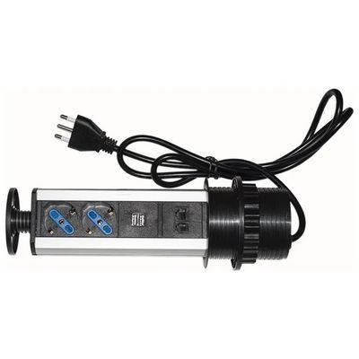 LINK LKMPT02 Multipresa da Tavolo a Scomparsa con 2 Prese Schuko, 2 USB, RJ45 e RJ11, Nera LINK LKMPT02 Multipresa da Tavolo a Scomparsa con 2 Prese Schuko, 2 USB, RJ45 e RJ11, Nera