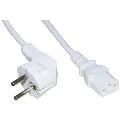 LINK LKSK18B Cavo di alimentazione Schuko 90° a IEC C13, 1,8 m, bianco