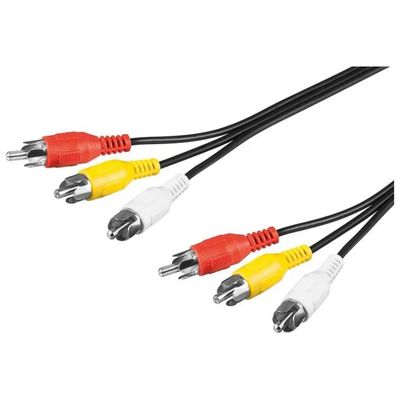 LINK Goobay 50381 Cavo RCA Audio/Video 3x Maschio-Maschio, 2 m, Nero