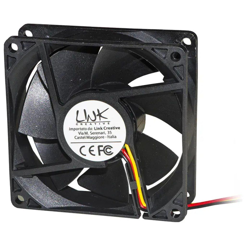 LINK LKV8025 Ventola per PC 80 × 80 × 25 mm, 12 V, 3 fili LINK LKV8025 Ventola per PC 80 × 80 × 25 mm, 12 V, 3 fili