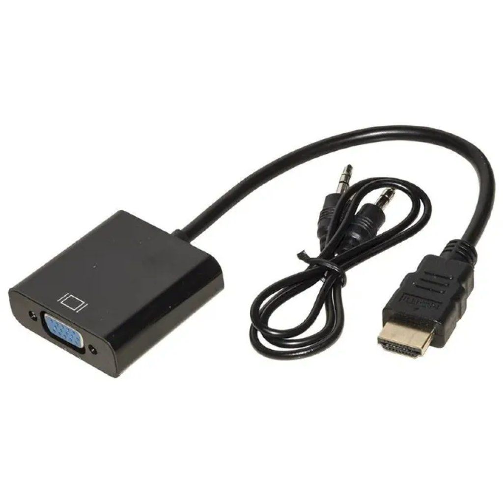 LINK LKADAT10 Adattatore HDMI a VGA con audio, 15 cm, Full HD