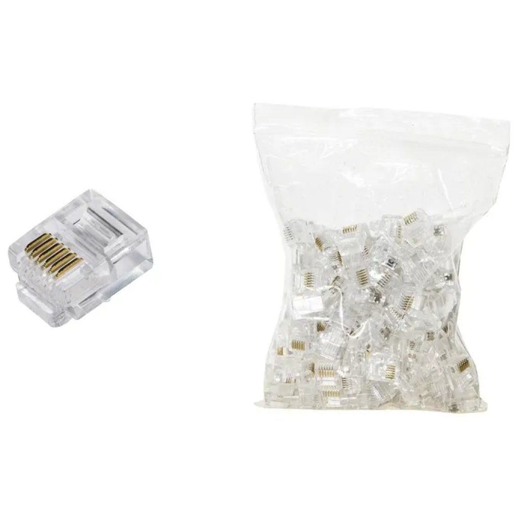 LINK LKPL66 Plug RJ12 6P6C per cavi telefonici – 100 pezzi LINK LKPL66 Plug RJ12 6P6C per cavi telefonici – 100 pezzi