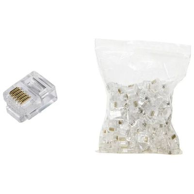 LINK LKPL66 Plug RJ12 6P6C per cavi telefonici – 100 pezzi LINK LKPL66 Plug RJ12 6P6C per cavi telefonici – 100 pezzi