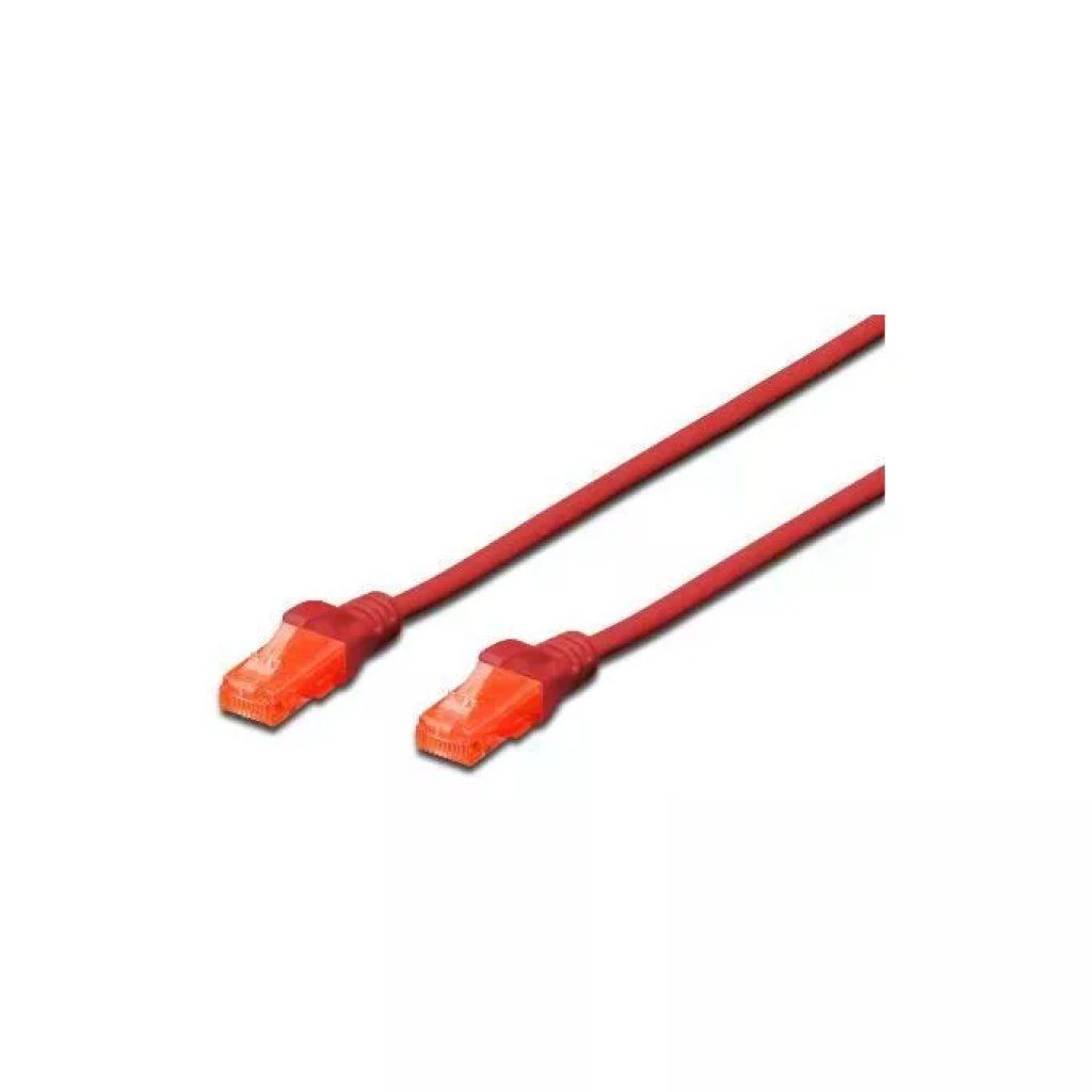 DIGITUS Cavo Ethernet Patch Cat6 U/UTP RJ45 Rosso, 25 cm DIGITUS Cavo Ethernet Patch Cat6 U/UTP RJ45 Rosso, 25 cm