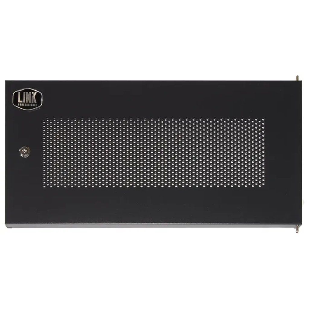 LINK Porta traforata nera LINK con serratura per armadio rack 6U