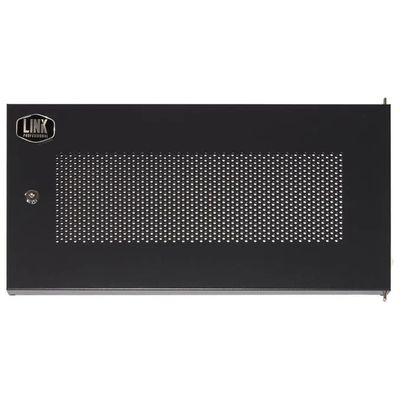 LINK Porta traforata nera LINK con serratura per armadio rack 6U