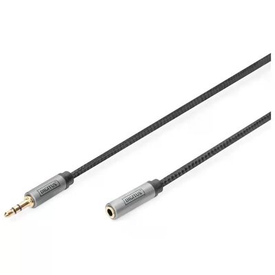 DIGITUS Prolunga Audio AUX Jack 3,5 mm Maschio-Femmina, Nera DIGITUS Prolunga Audio AUX Jack 3,5 mm Maschio-Femmina, Nera