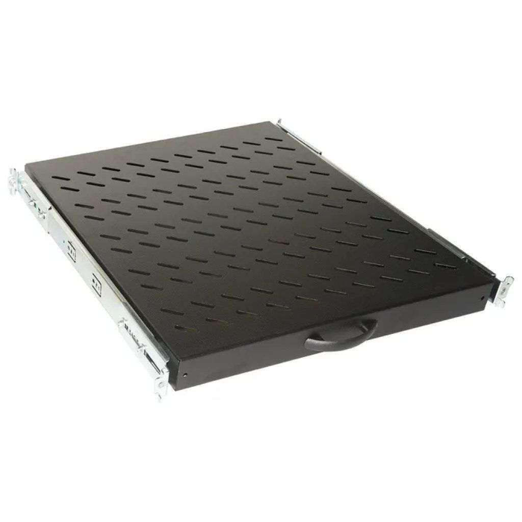 LINK LKRIP370EN Ripiano Estraibile per Armadi Rack 19” – Nero, Portata 30 kg