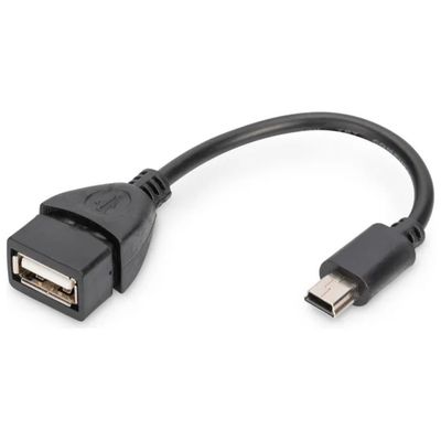 Digitus Adattatore USB 2.0 OTG Mini USB-B maschio a USB-A femmina, 20 cm, nero Digitus Adattatore USB 2.0 OTG Mini USB-B maschio a USB-A femmina, 20 cm, nero