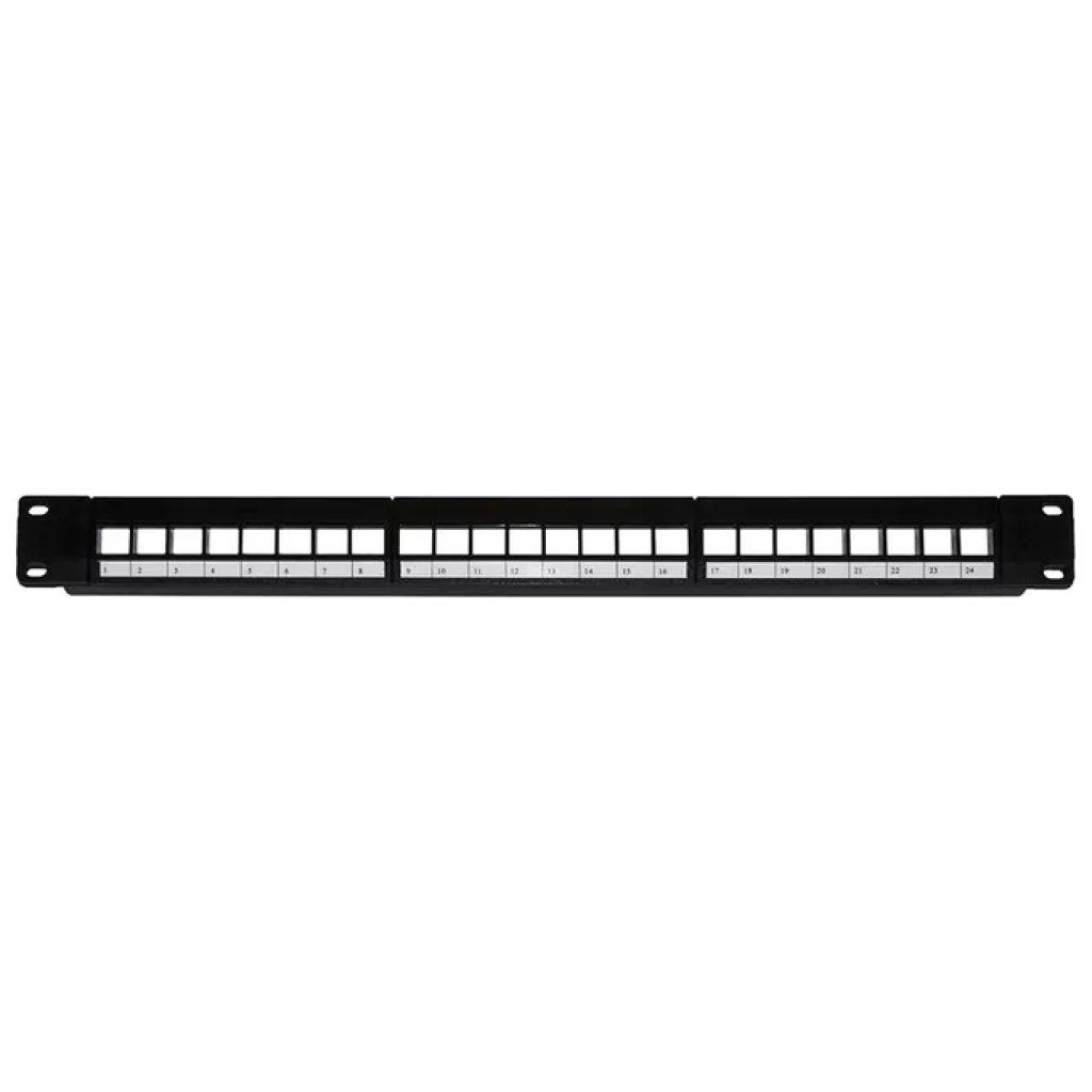 LINK LKPV24 Pannello Patch Vuoto 24 Porte Rack 19″ 1U Nero LINK LKPV24 Pannello Patch Vuoto 24 Porte Rack 19″ 1U Nero