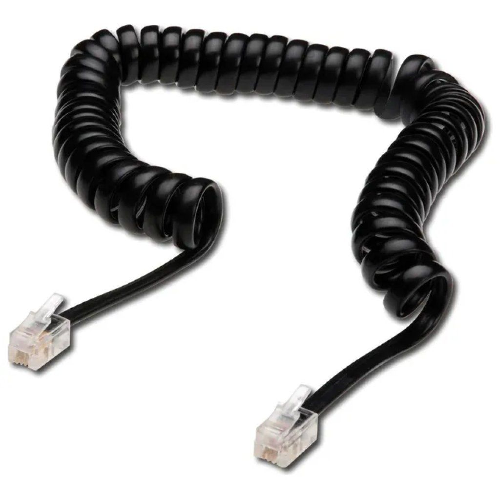 Digitus AK-117002 Cavo RJ10 Spiralato per Cornetta, 4 m, Nero Digitus AK-117002 Cavo RJ10 Spiralato per Cornetta, 4 m, Nero