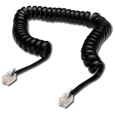 Digitus AK-117002 Cavo Spiralato RJ10 per Cornetta, 4 m, Nero Digitus AK-117002 Cavo Spiralato RJ10 per Cornetta, 4 m, Nero