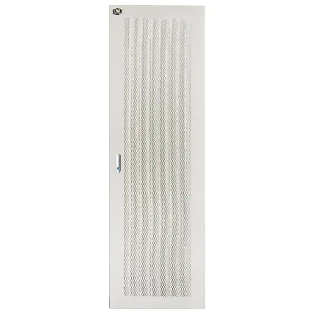 LINK LKDOOR32I – Porta traforata grigia per armadio rack 32U, 600 mm, con serratura