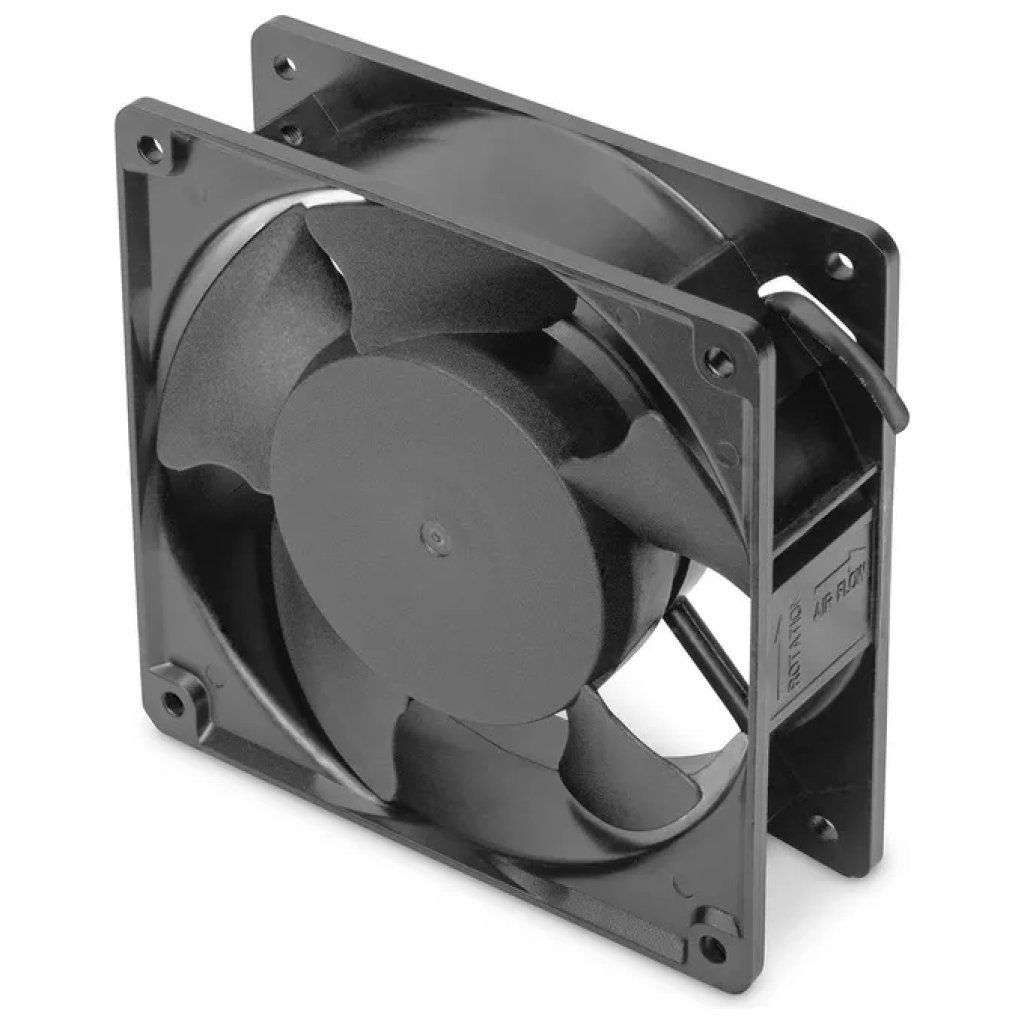 Digitus DN-19 FAN – Ventola per armadi rack 19″, 120 × 120 × 38 mm, 230 V, nera