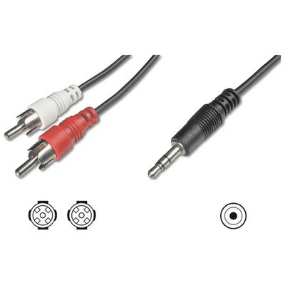Digitus AK 243 Cavo audio stereo jack 3,5 mm a 2 RCA, 10 m Digitus AK 243 Cavo audio stereo jack 3,5 mm a 2 RCA, 10 m