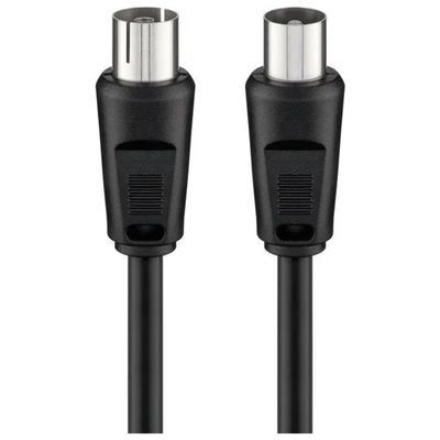 EDNET Goobay 11723 Cavo antenna coassiale maschio-femmina 5 m, 75 Ohm, nero