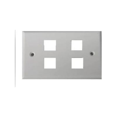 DIGITUS 02457 Placca Portafrutti a 4 Posizioni, Colore Chiaro