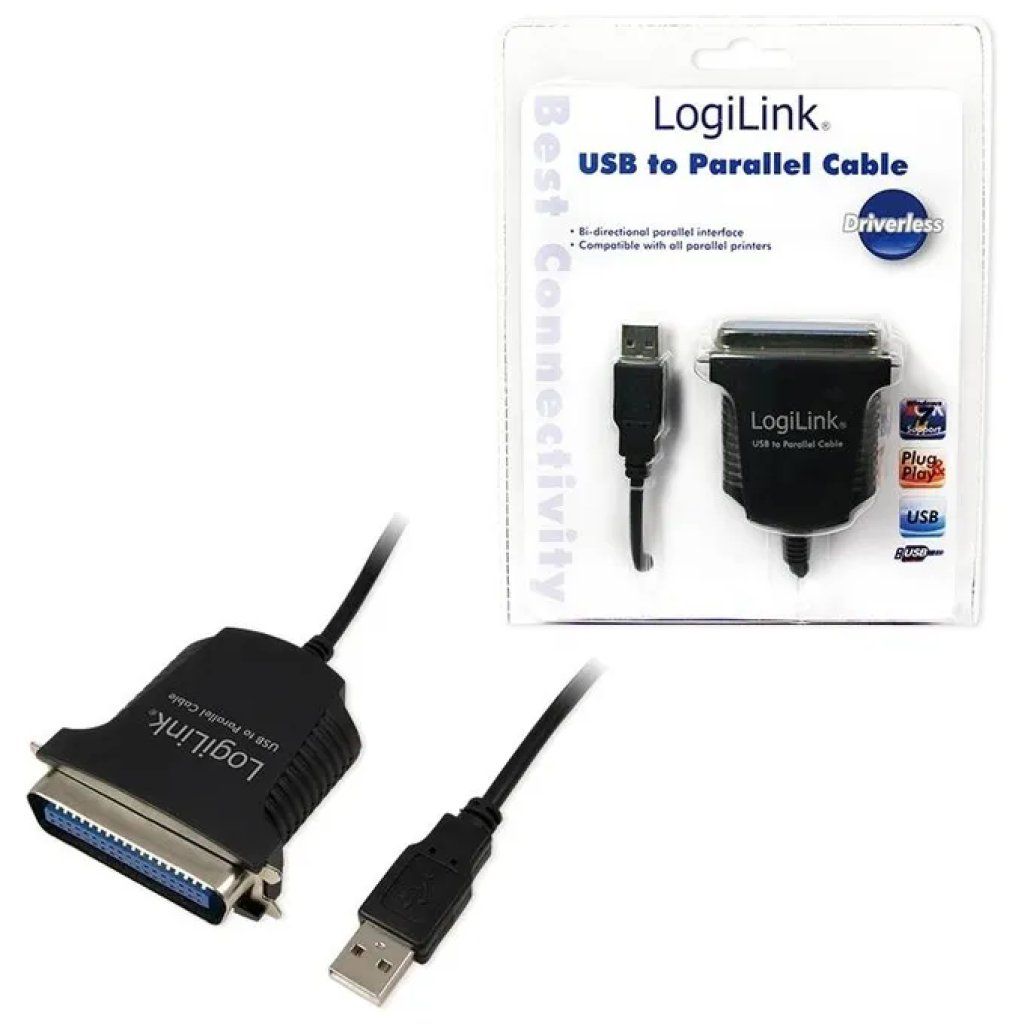 DIGITUS LogiLink AU0003C Adattatore USB-A a Centronics 36 poli, cavo 1,5 m DIGITUS LogiLink AU0003C Adattatore USB-A a Centronics 36 poli, cavo 1,5 m