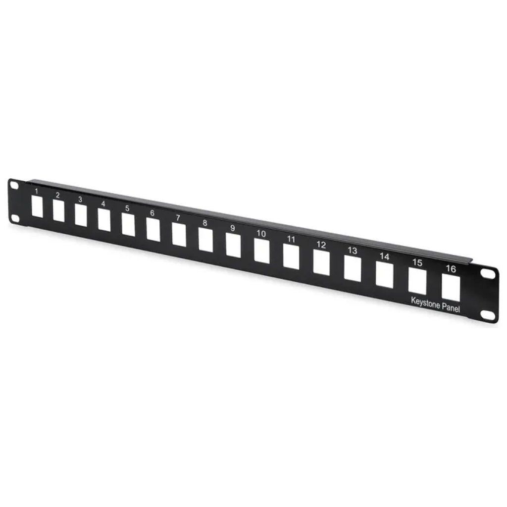DIGITUS pannello patch modulare 16 porte per rack 1U, nero DIGITUS pannello patch modulare 16 porte per rack 1U, nero