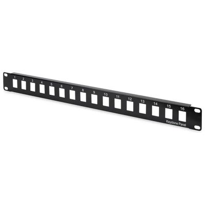DIGITUS pannello patch modulare 16 porte per rack 1U, nero