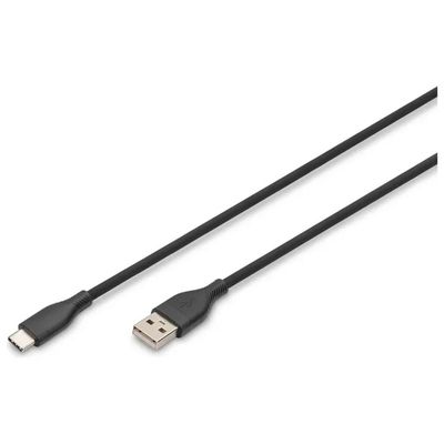 DIGITUS Cavo USB-A a USB-C in silicone, 1 m, 60 W, nero DIGITUS Cavo USB-A a USB-C in silicone, 1 m, 60 W, nero