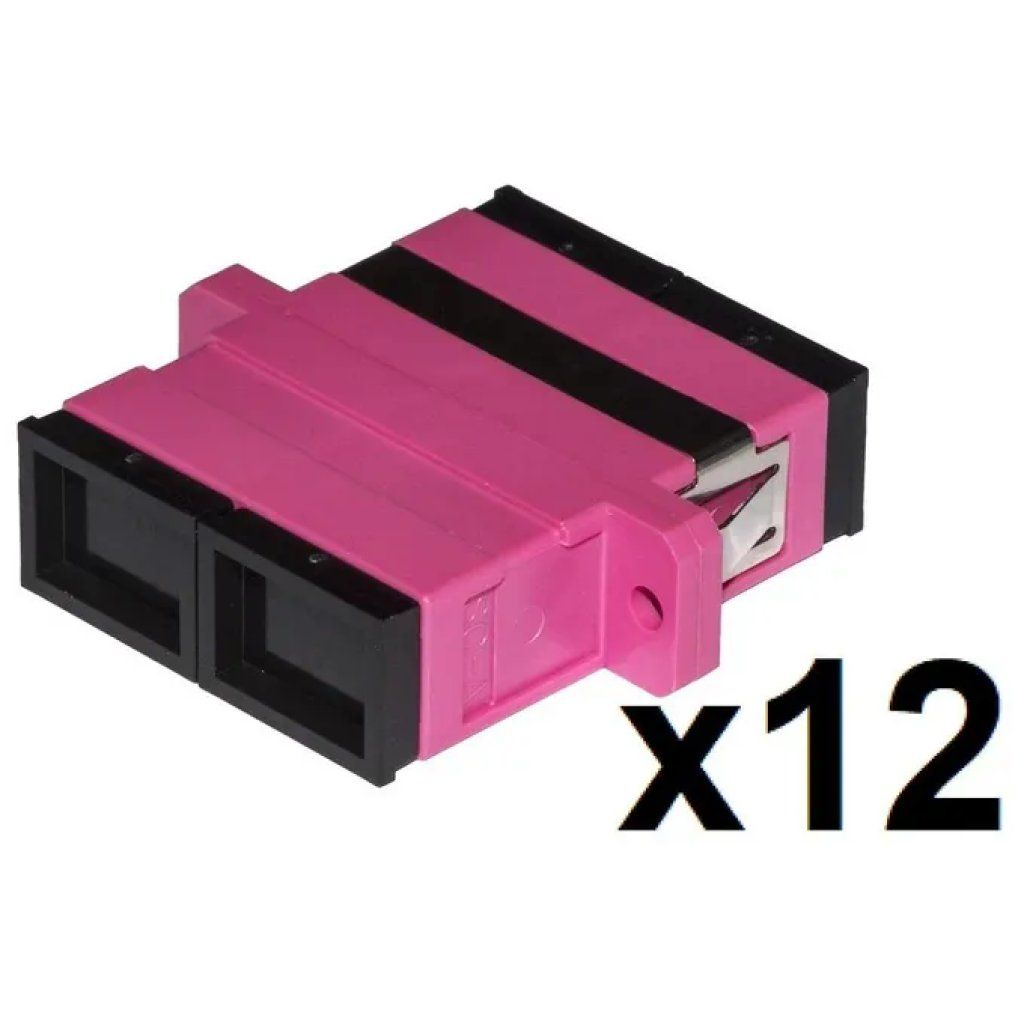 LINK Confezione 12 adattatori fibra ottica SC/SC OM4 duplex LINK
