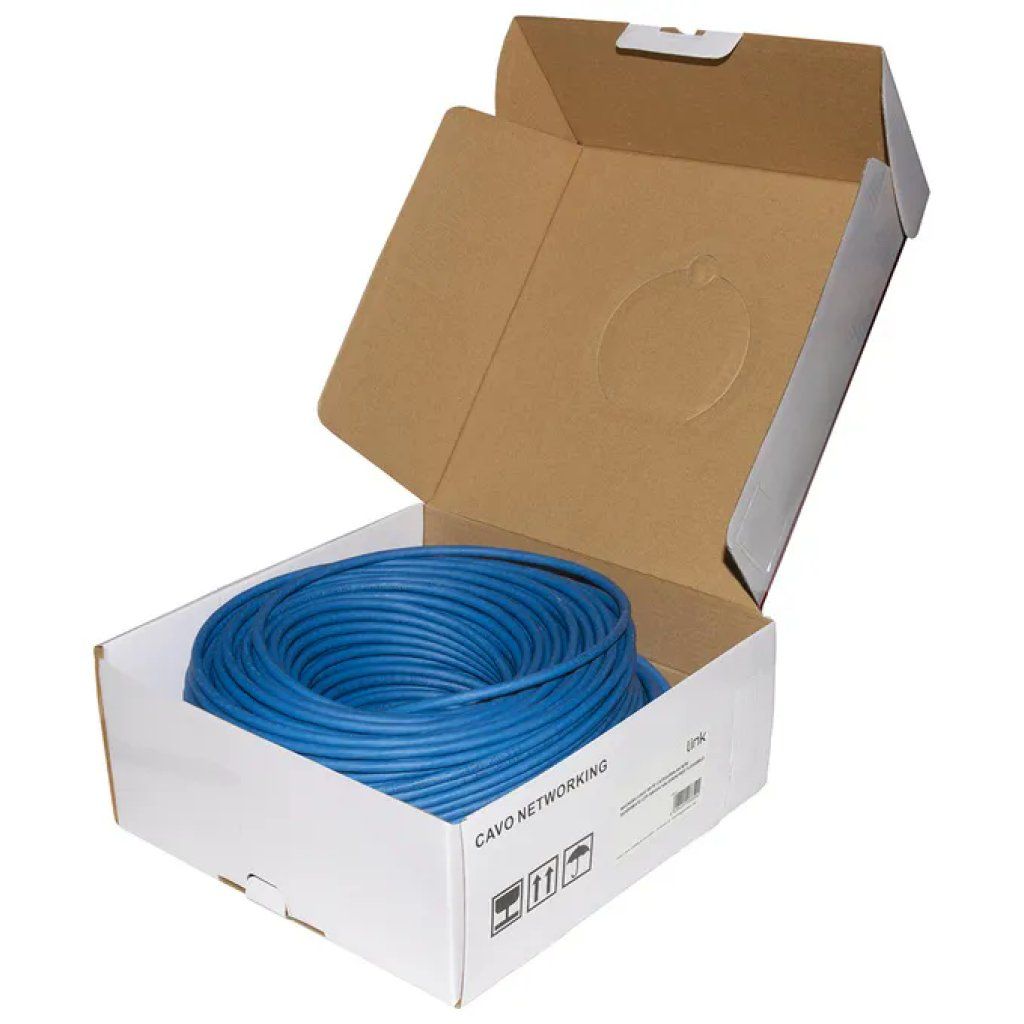 LINK LK6A100B Matassa Cavo di Rete Cat 6A U/UTP, 100 m, Blu LINK LK6A100B Matassa Cavo di Rete Cat 6A U/UTP, 100 m, Blu