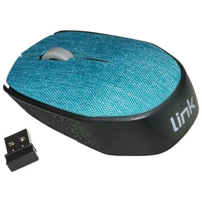 LINK Mouse wireless LINK azzurro con rivestimento in tessuto, 1000 DPI LINK Mouse wireless LINK azzurro con rivestimento in tessuto, 1000 DPI