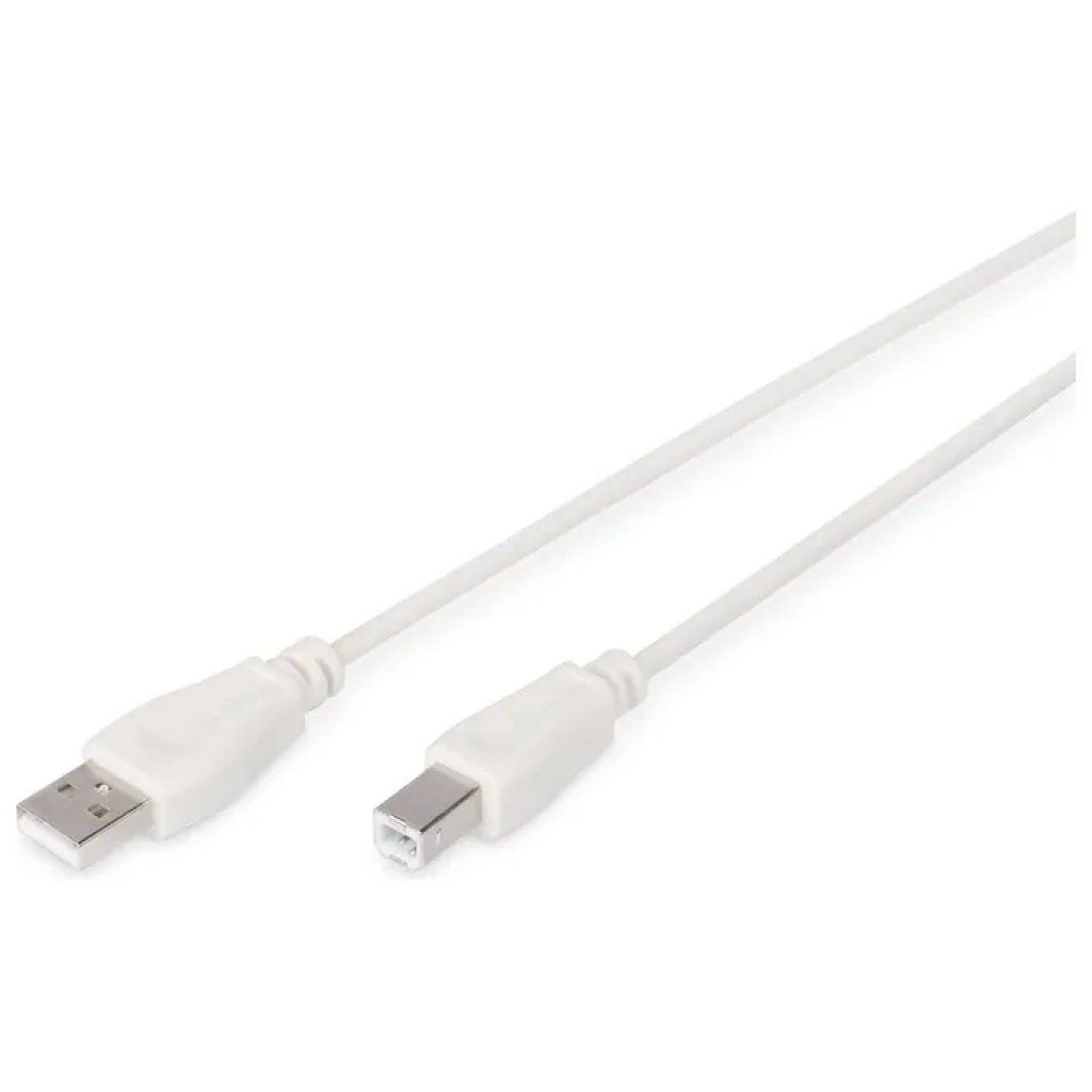 Digitus Cavo USB 2.0 A-B, 1,8 m, Grigio Chiaro